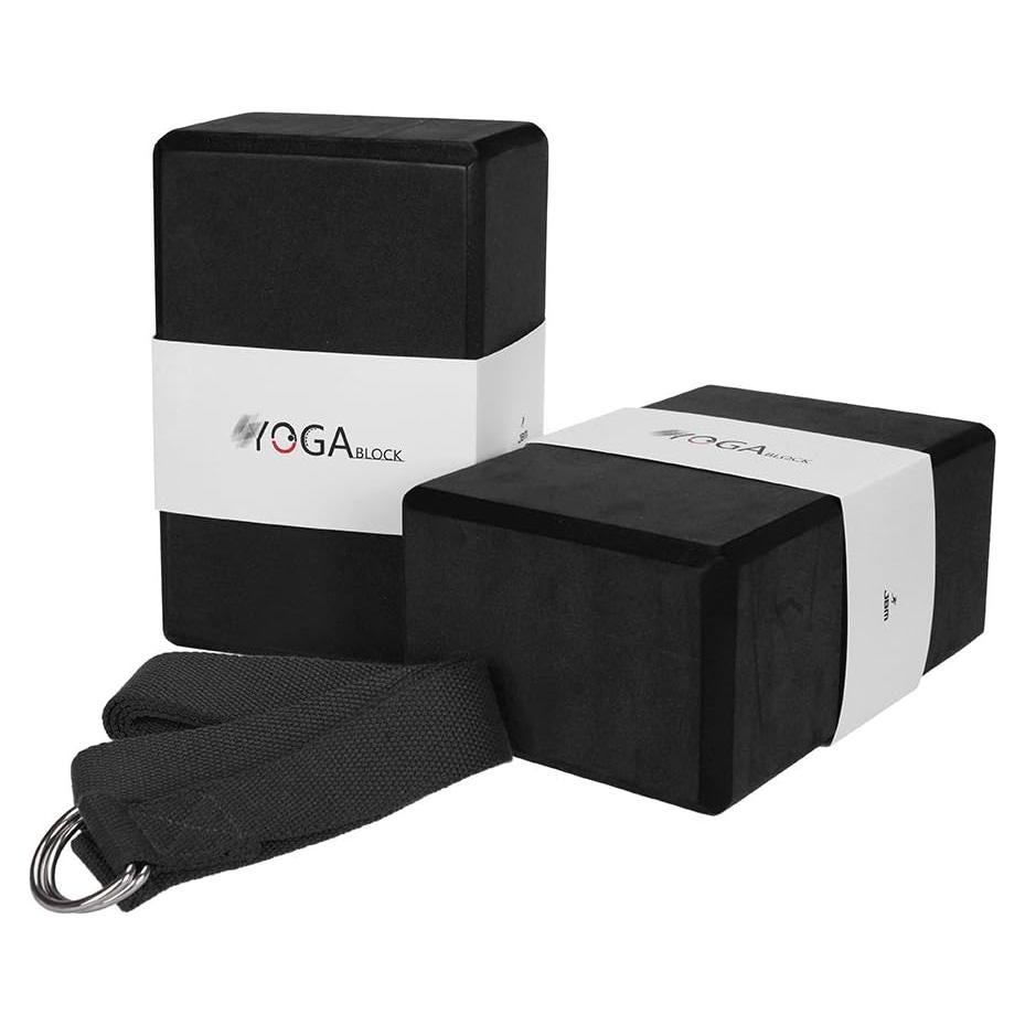 Bloques de Yoga JBM 2 Piezas Corcho y Correa 2.44m