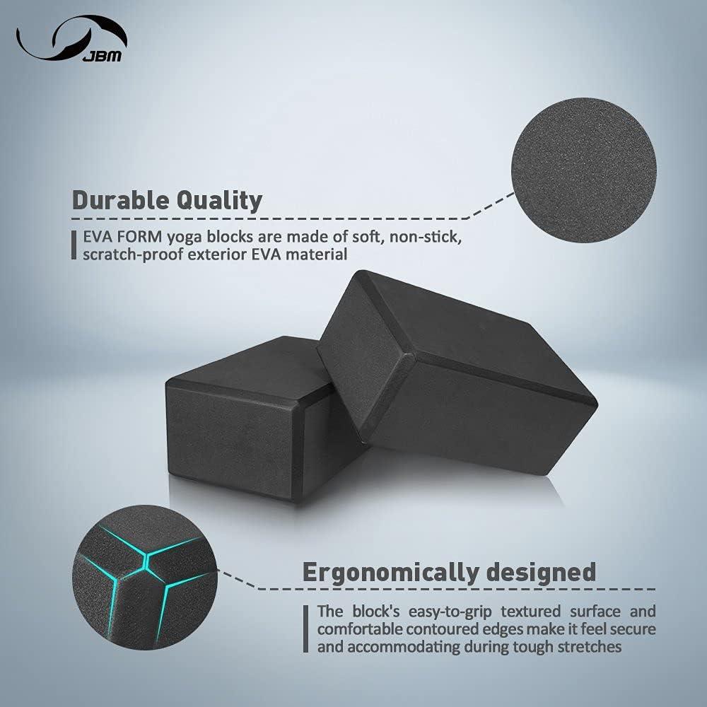 Bloques de Yoga JBM 2 Piezas Corcho y Correa 2.44m