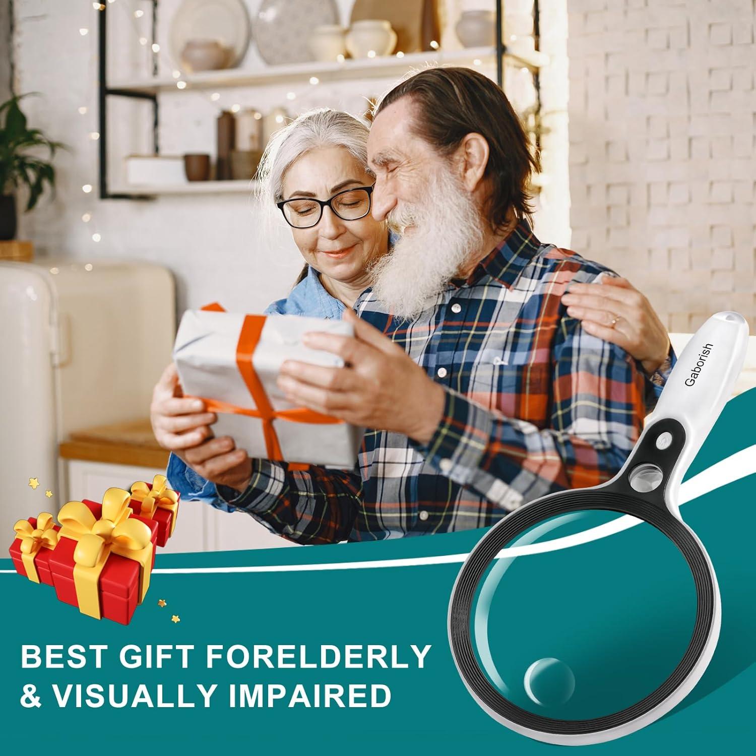 Lupa Iluminada GABORISH 10X 20X 45X con 37 Luces LED