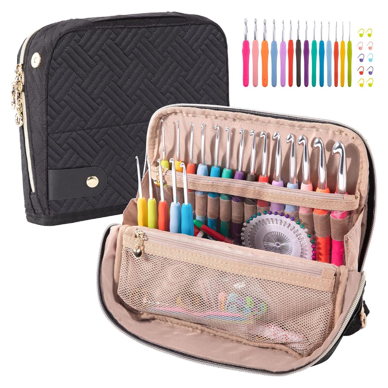 Estuche para Ganchillos MYBAGZING con 14 Ganchillos Ergonómicos