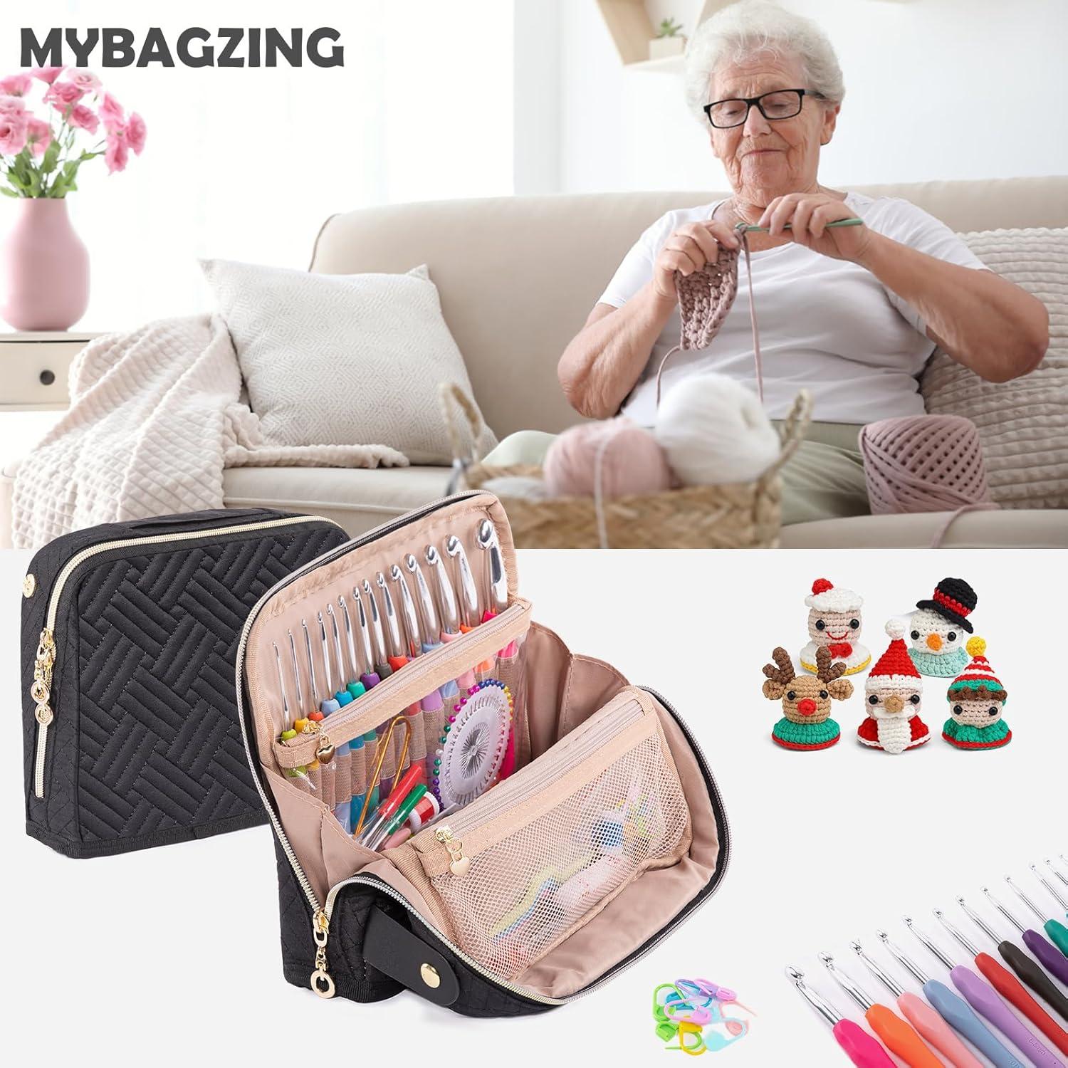 Estuche para Ganchillos MYBAGZING con 14 Ganchillos Ergonómicos