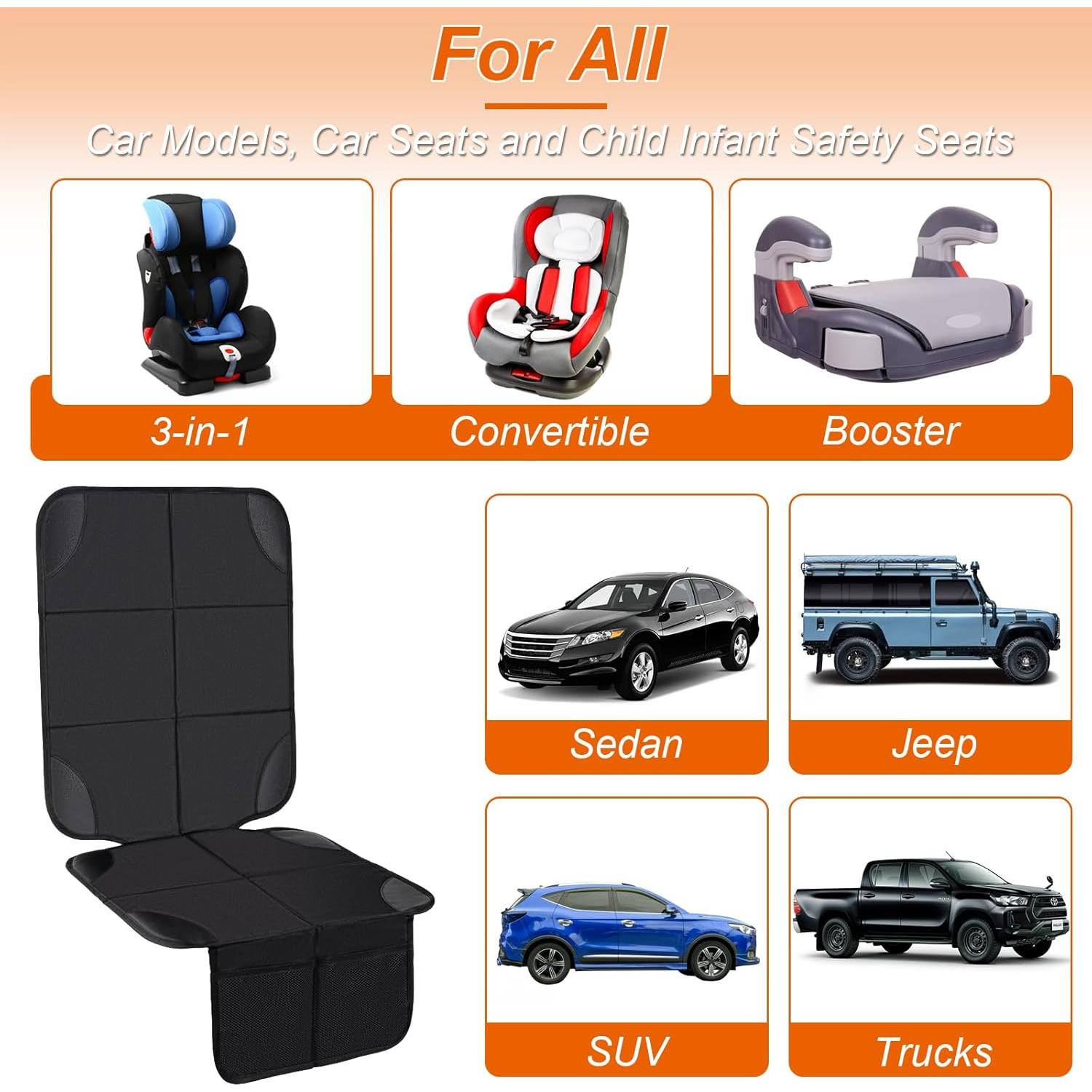 Protector de Asiento de Coche Husfunov 2 Piezas Negro Impermeable