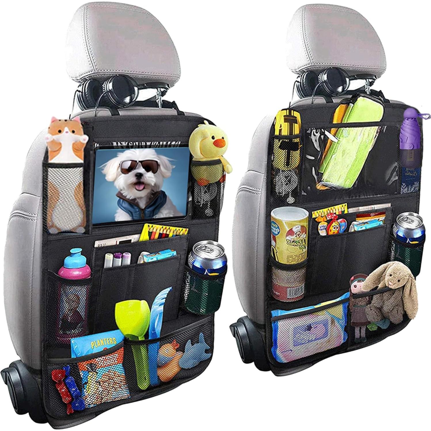 Organizador de Asiento Trasero de Coche Zion Praiser Gris con 9 Bolsillos