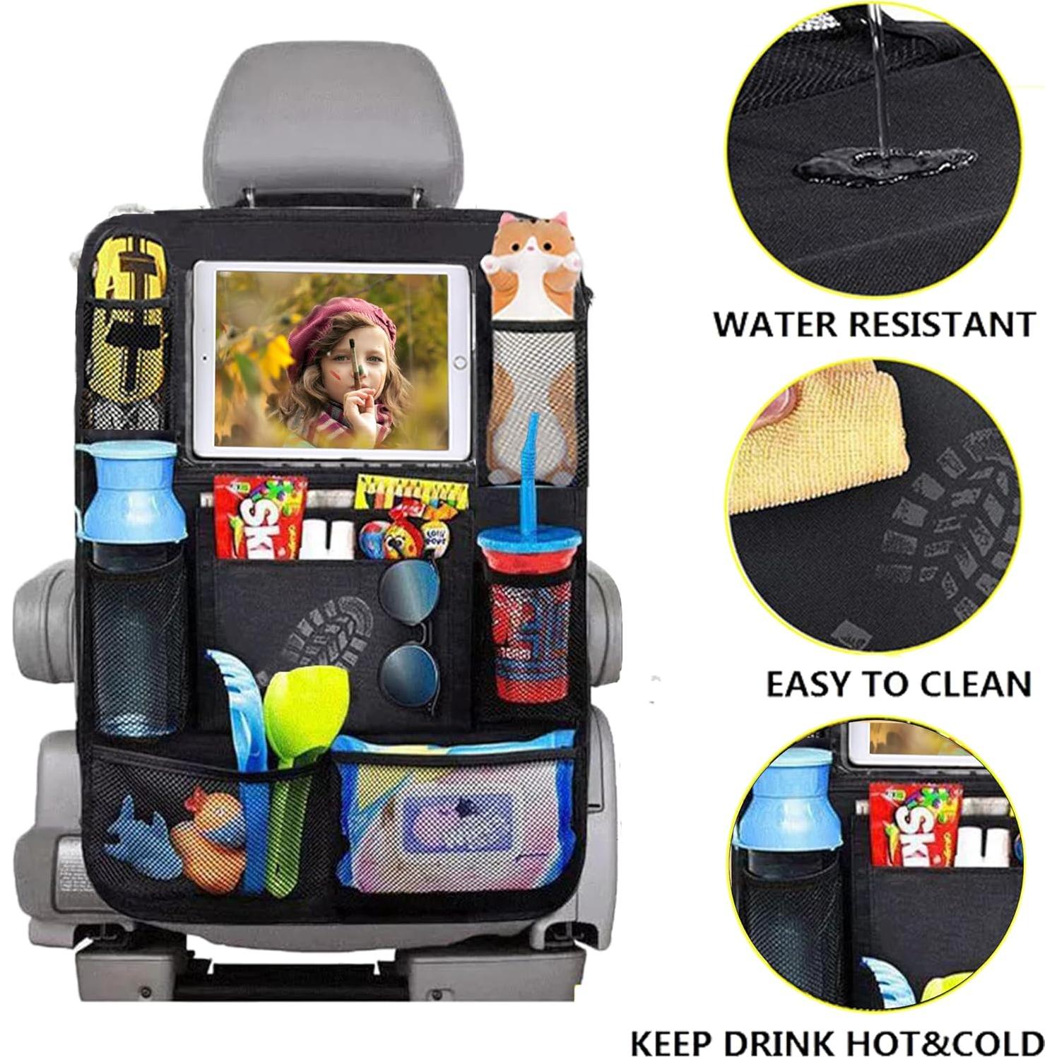 Organizador de Asiento Trasero de Coche Zion Praiser Gris con 9 Bolsillos