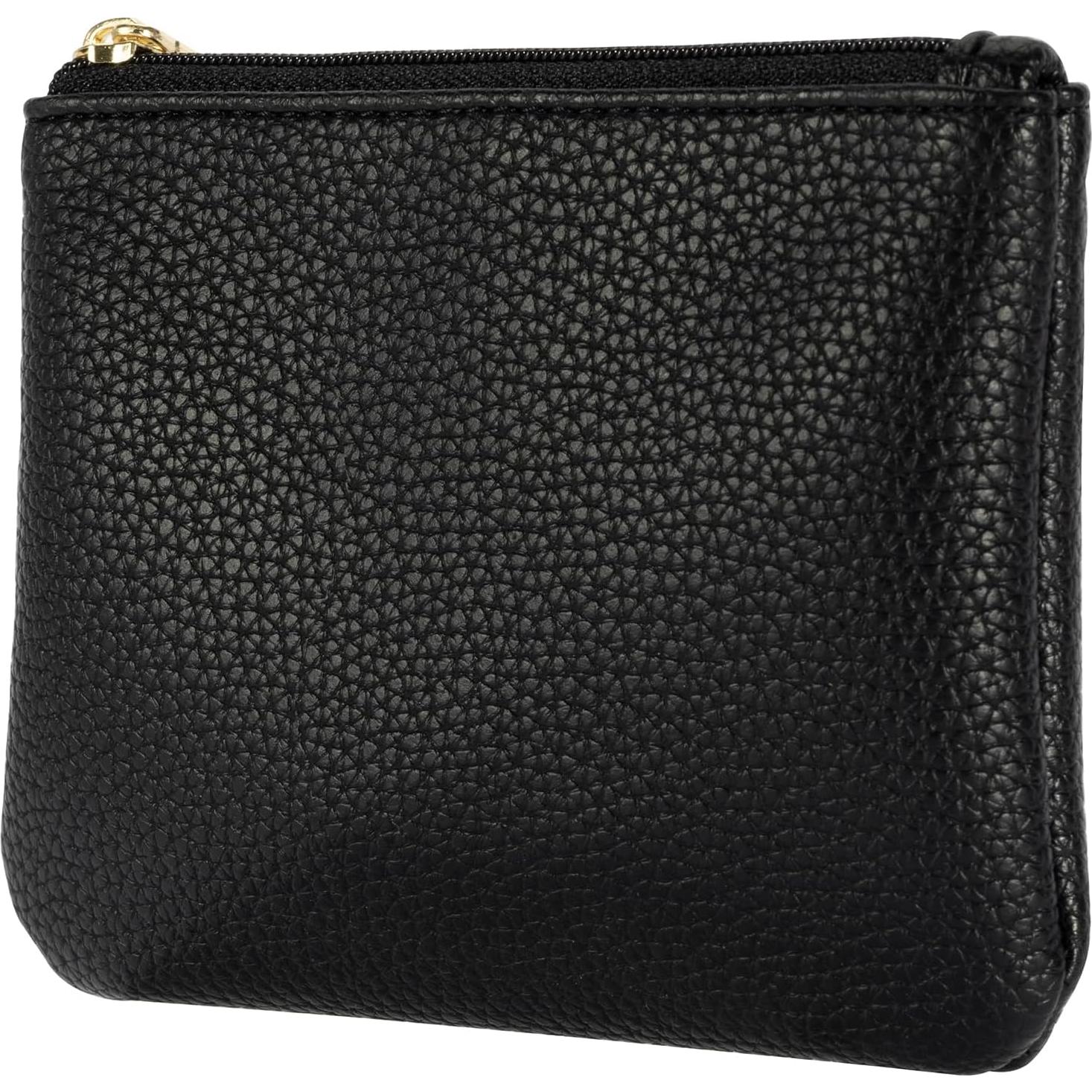 Monedero de Cuero PU Chelmon Compacto 12.7x9.7cm 2 Pcs Negro