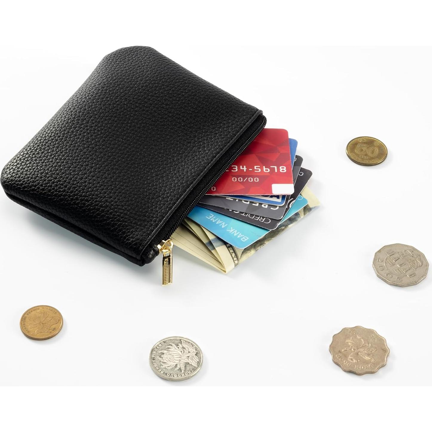 Monedero de Cuero PU Chelmon Compacto 12.7x9.7cm 2 Pcs Negro