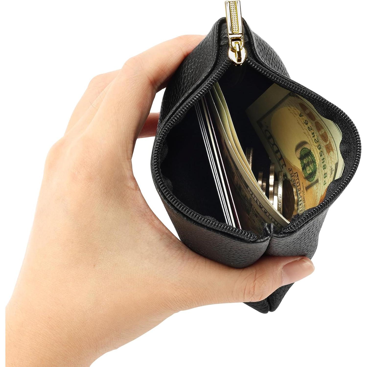 Monedero de Cuero PU Chelmon Compacto 12.7x9.7cm 2 Pcs Negro