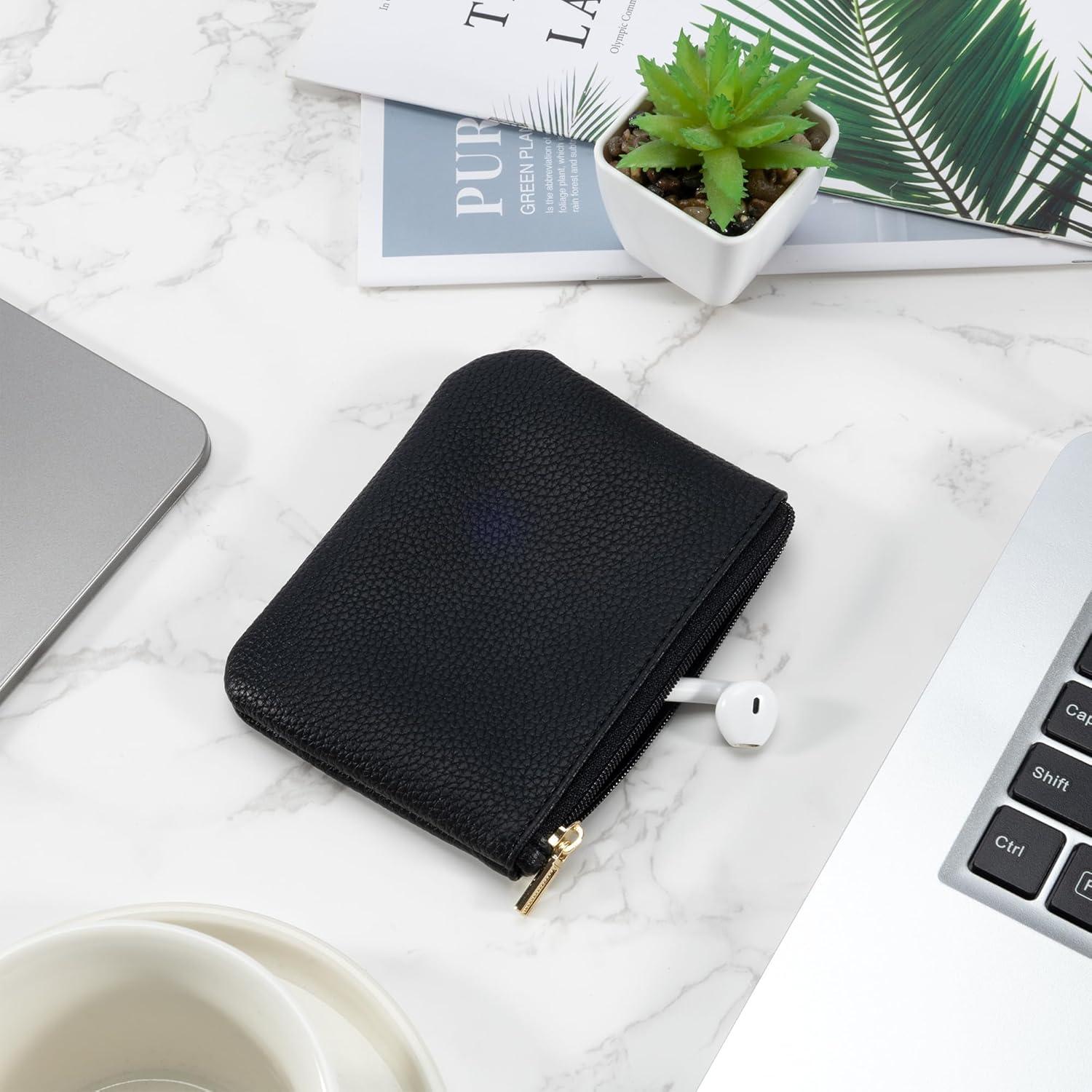 Monedero de Cuero PU Chelmon Compacto 12.7x9.7cm 2 Pcs Negro