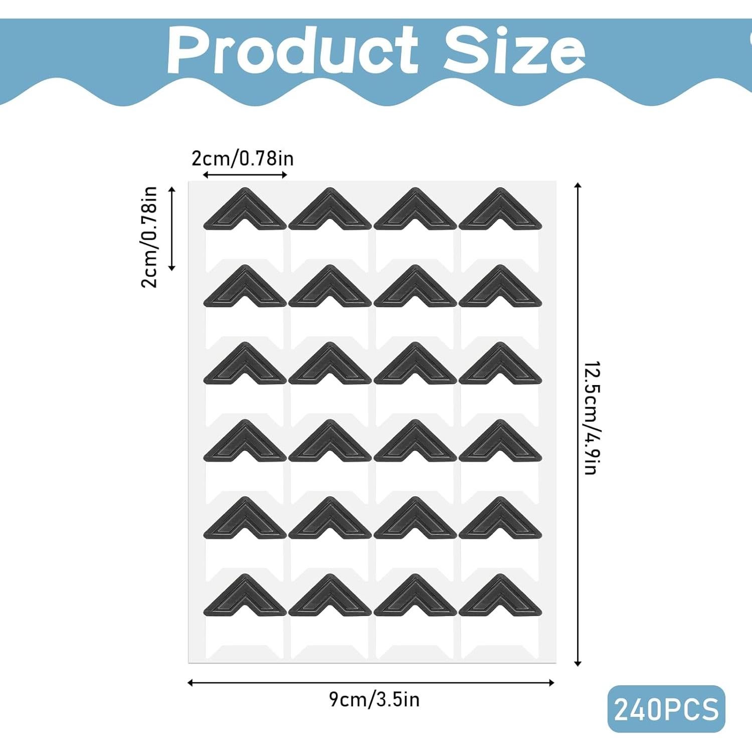 240 Esquinas de Foto Autoadhesivas Abeillo Negras 2x2cm