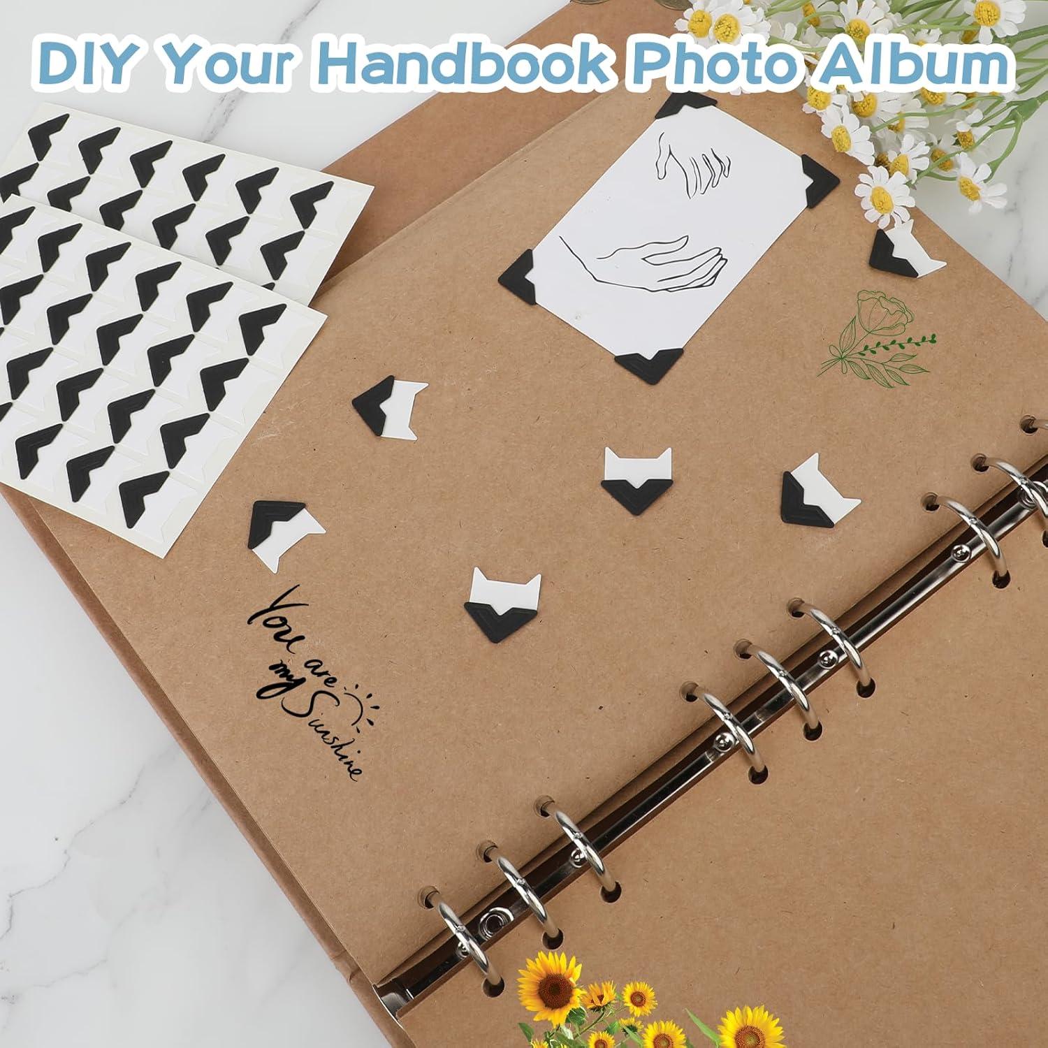 240 Esquinas de Foto Autoadhesivas Abeillo Negras 2x2cm