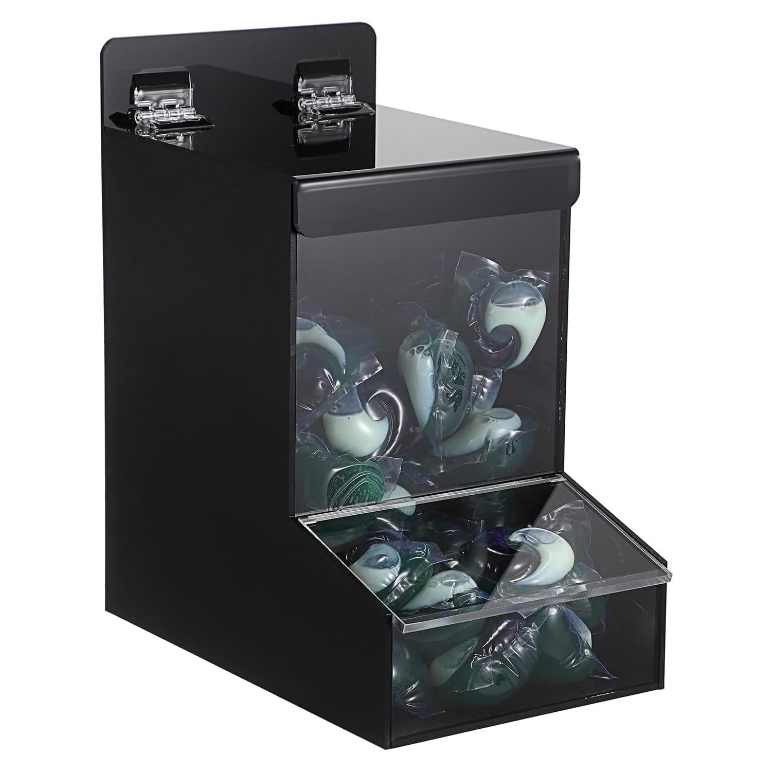 Contenedor de Almacenamiento Acrílico Sumnacon Negro 24.99x21.94cm