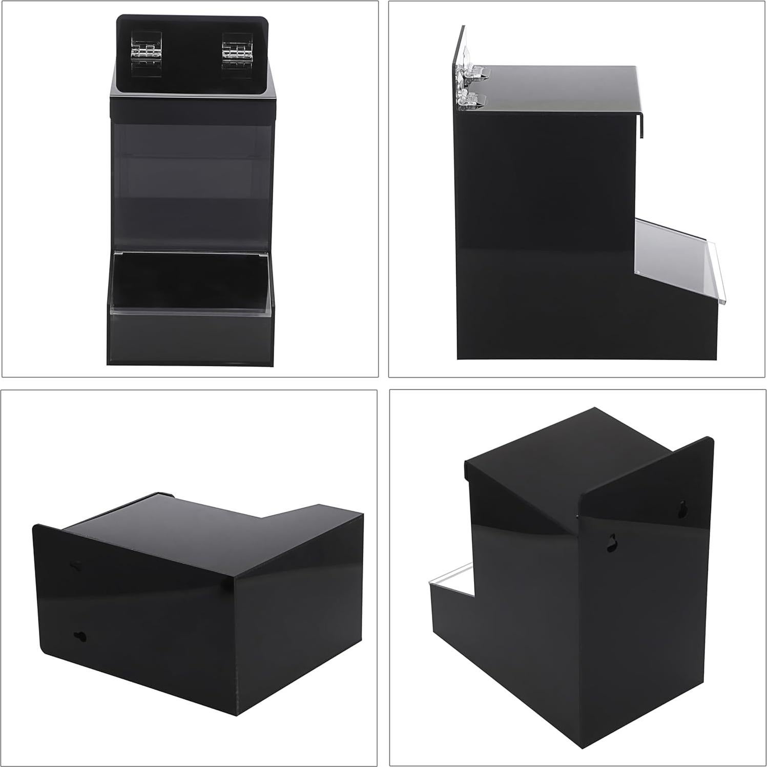 Contenedor de Almacenamiento Acrílico Sumnacon Negro 24.99x21.94cm