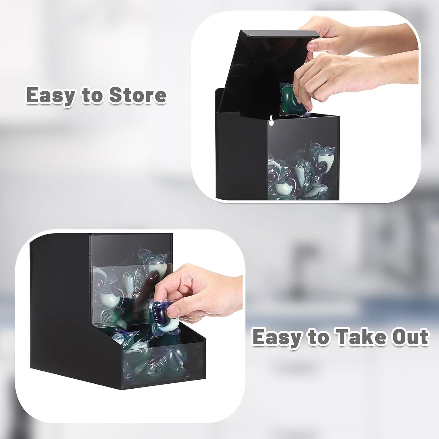 Contenedor de Almacenamiento Acrílico Sumnacon Negro 24.99x21.94cm