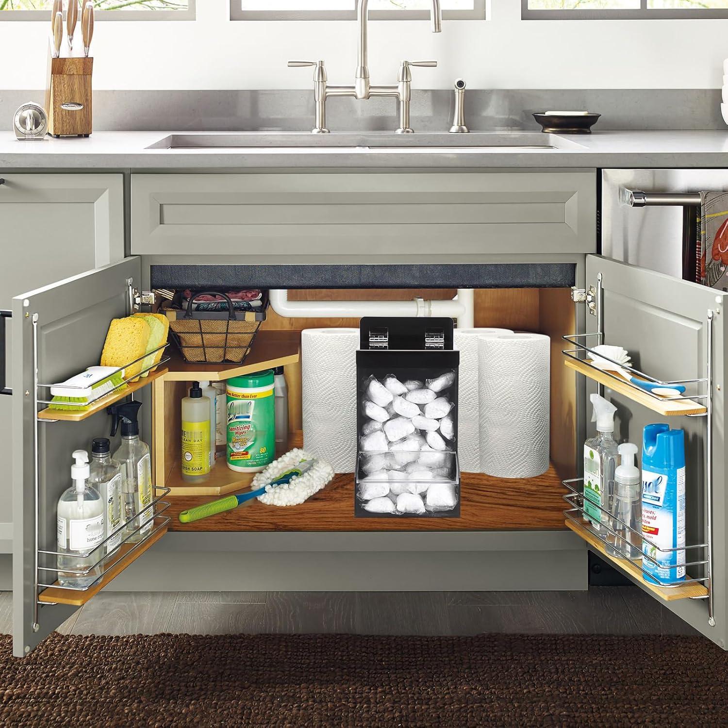 Contenedor de Almacenamiento Acrílico Sumnacon Negro 24.99x21.94cm