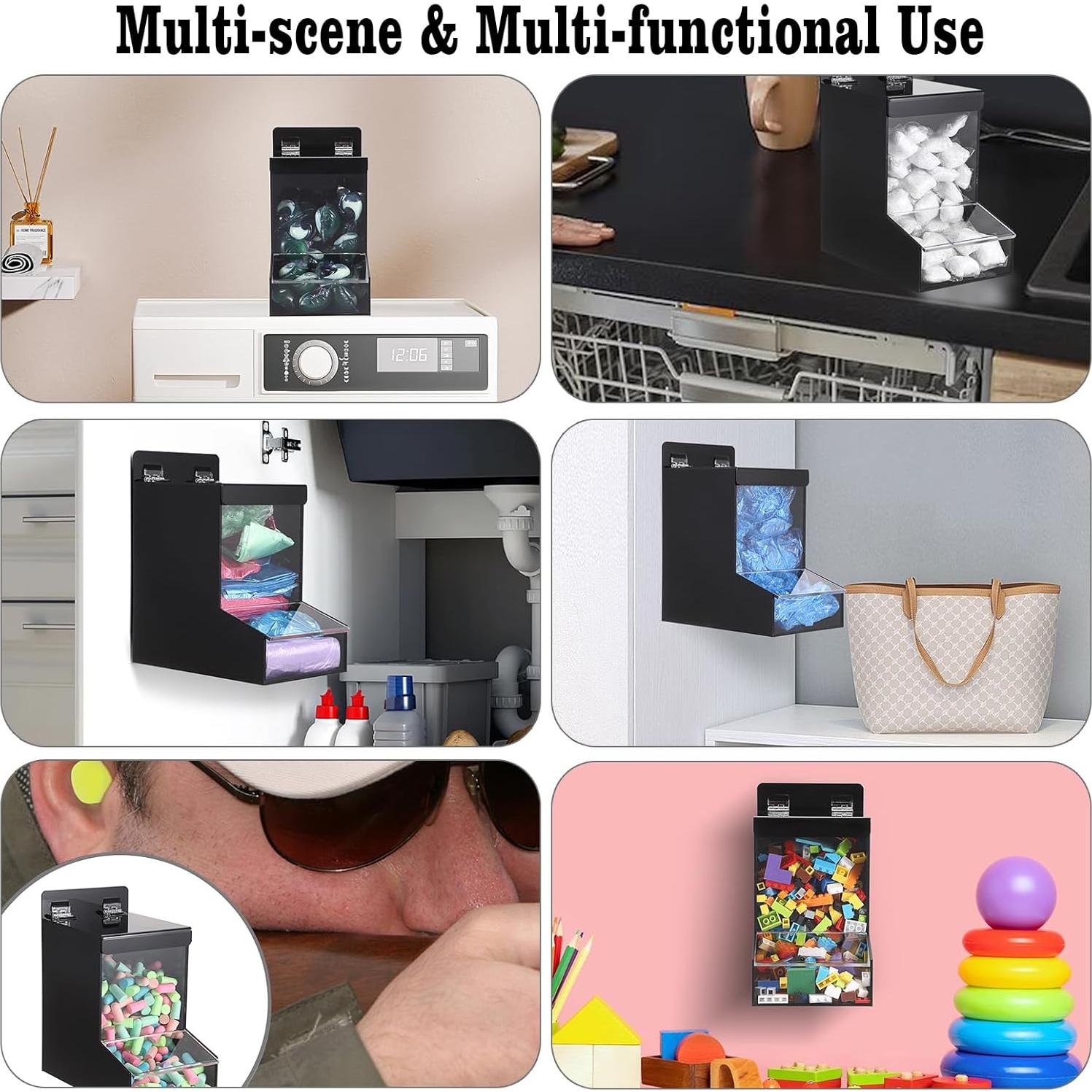 Contenedor de Almacenamiento Acrílico Sumnacon Negro 24.99x21.94cm