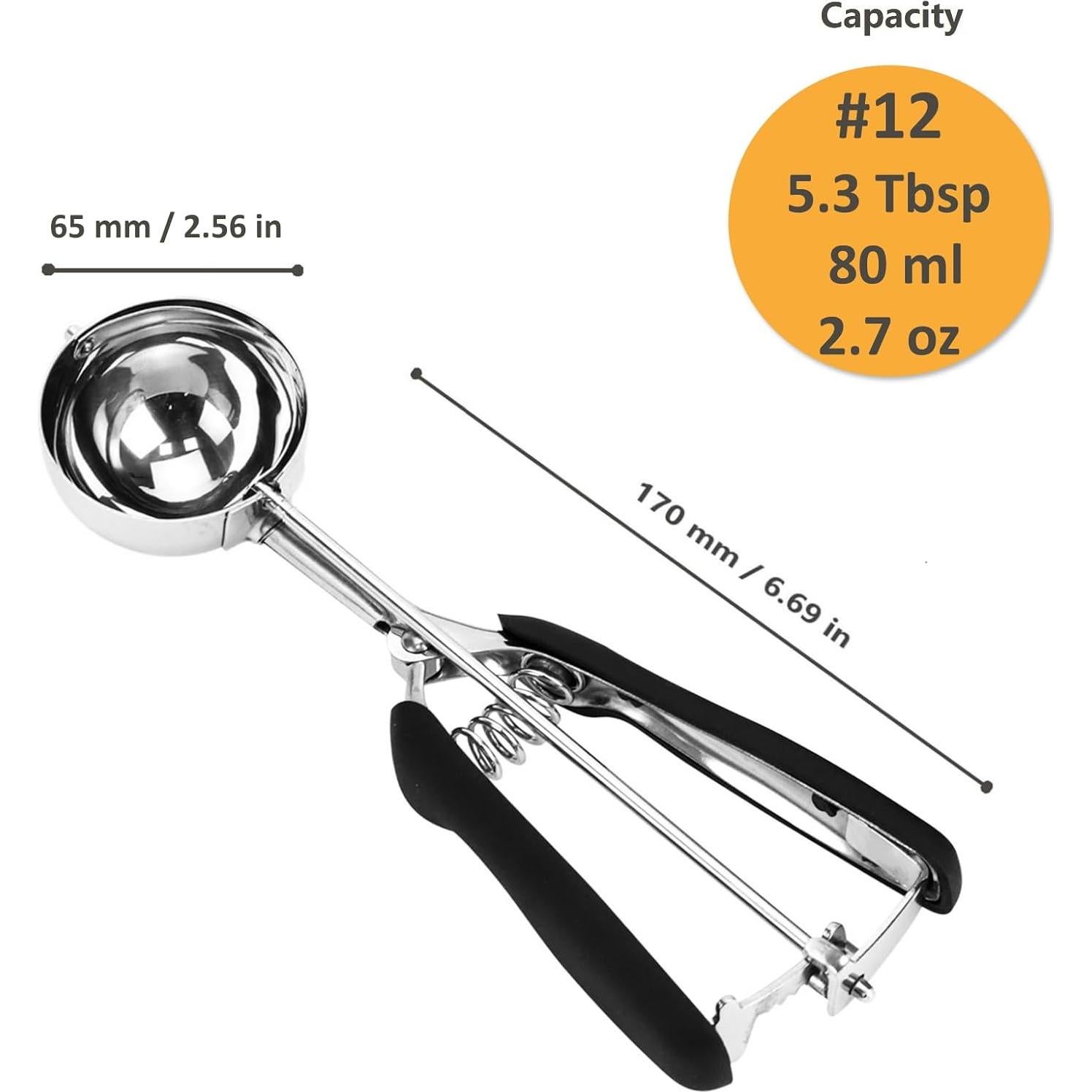 Cucharón de Galleta LLESCA #12 80ml Acero Inoxidable Antideslizante