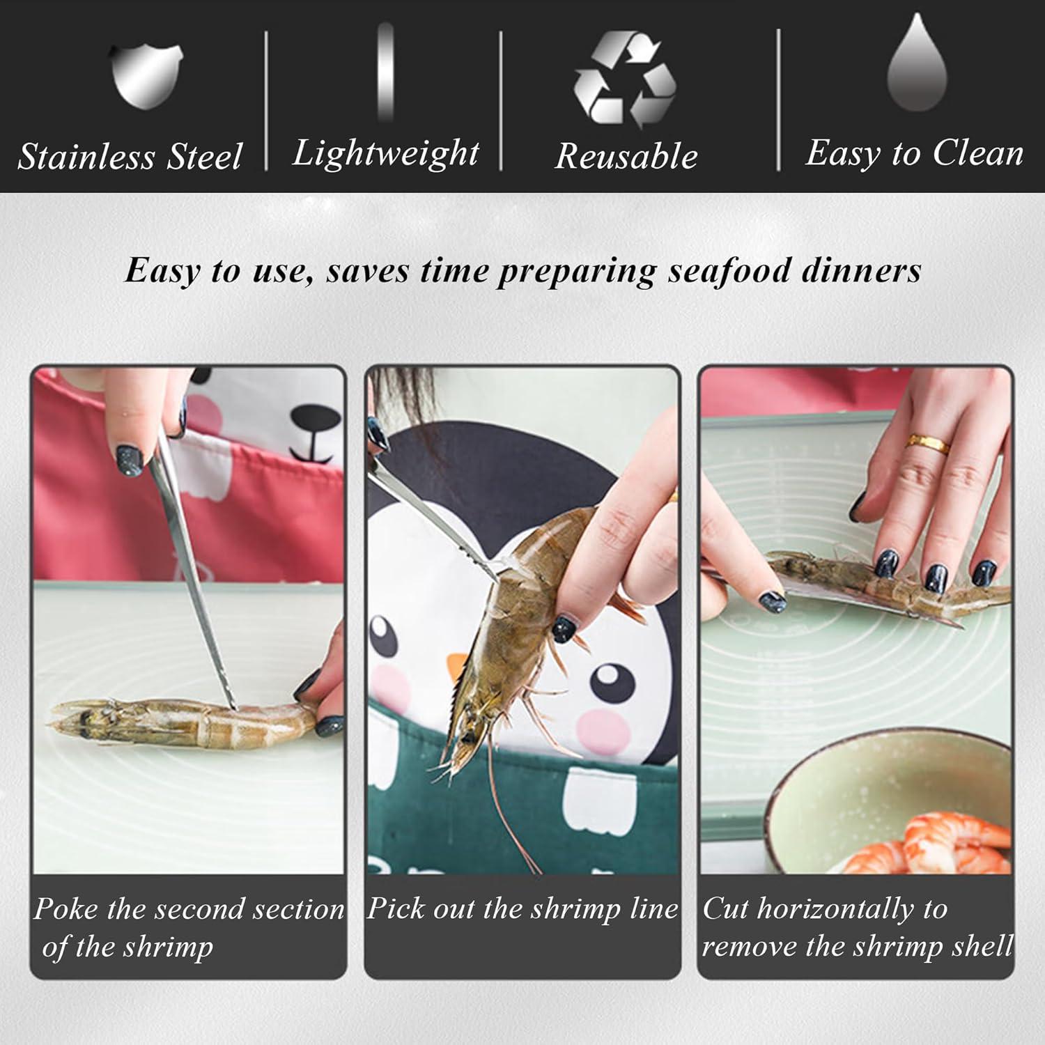 Herramienta Desvenadora de Camarones LXLVOUEG Acero Inoxidable