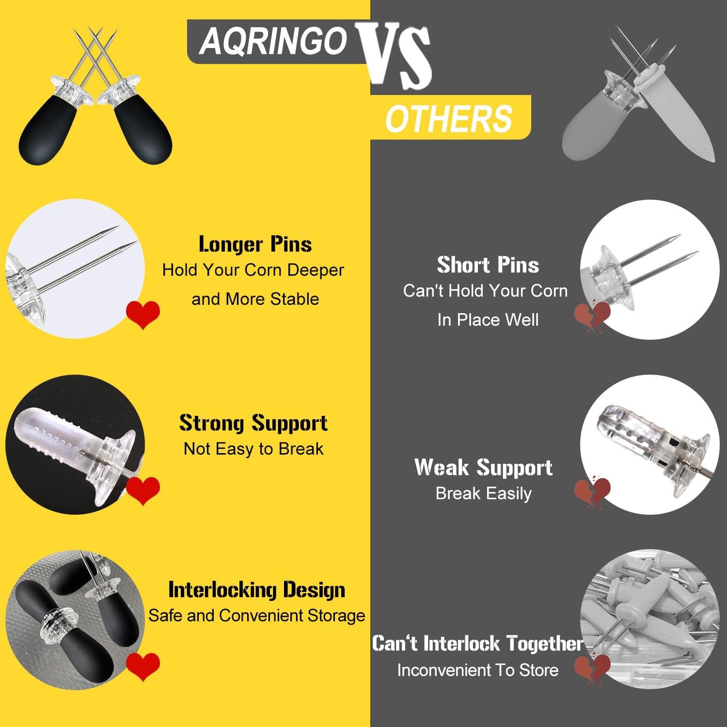 Juego de Sujetadores de Mazorcas de Maíz AQRINGO 12 Pcs Negro