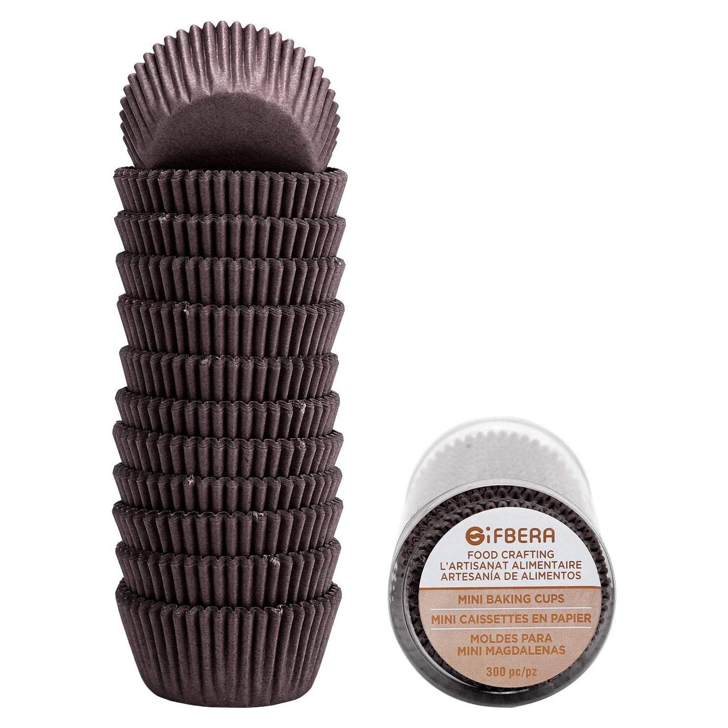 Tazas de Papel para Cupcakes Mini GiFBERA 300 Unidades Marrón