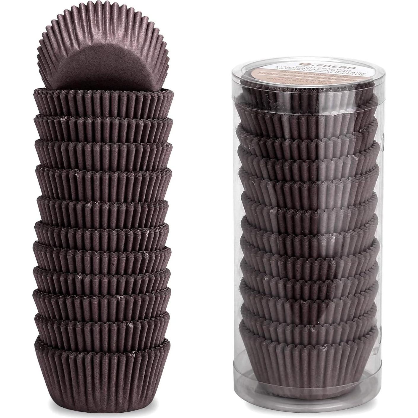 Tazas de Papel para Cupcakes Mini GiFBERA 300 Unidades Marrón