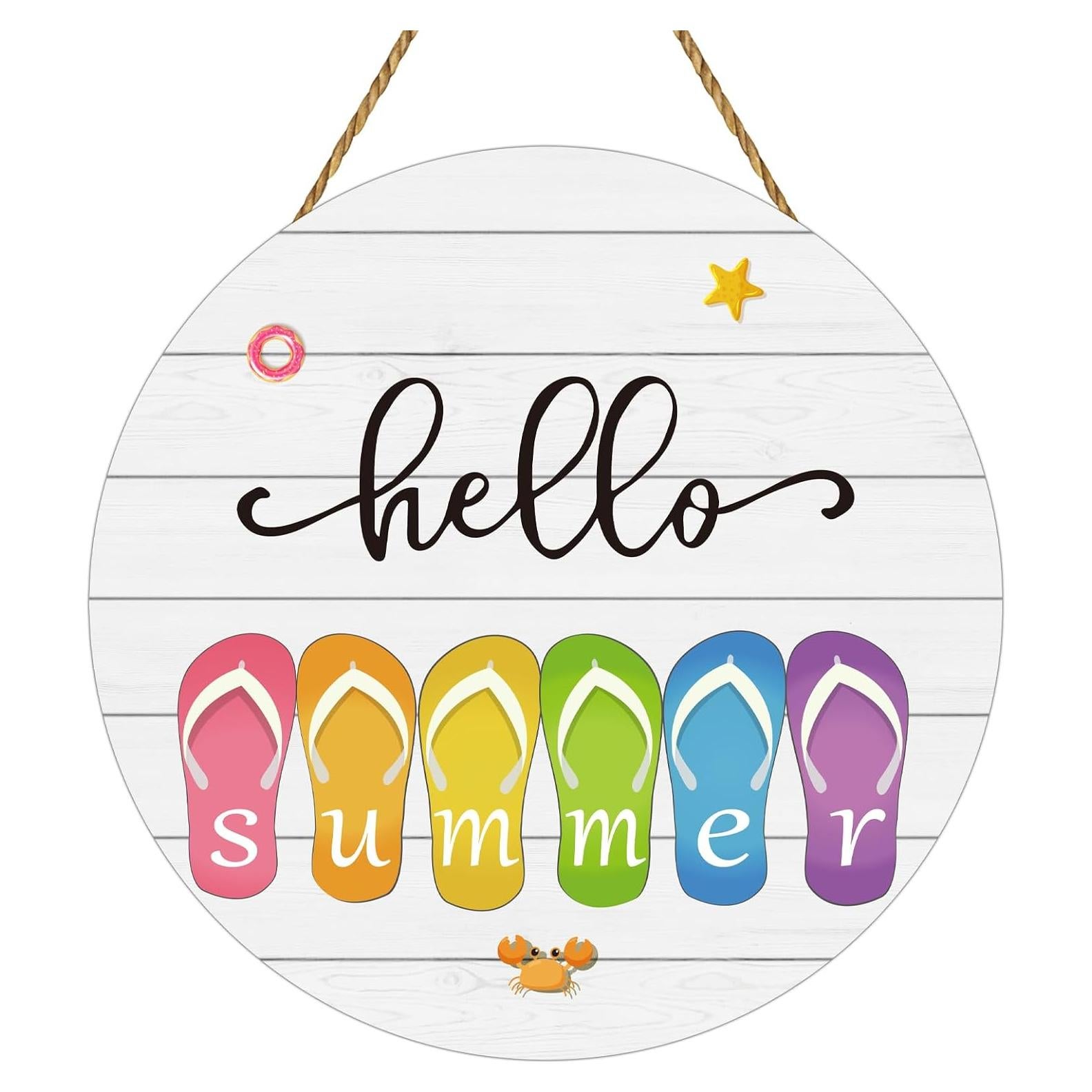 Cartel Colgante de Verano Chanclas 30.48cm - Hola Verano