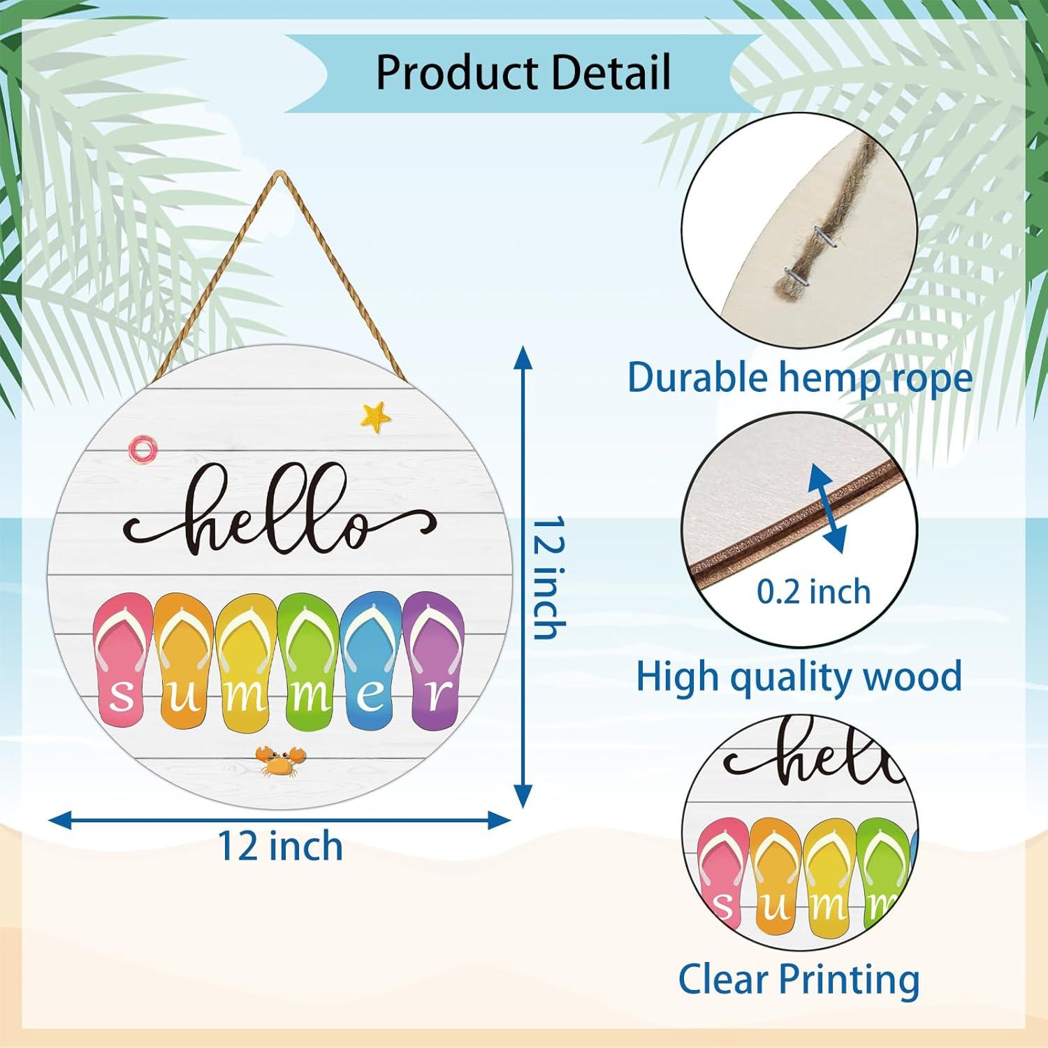 Cartel Colgante de Verano Chanclas 30.48cm - Hola Verano