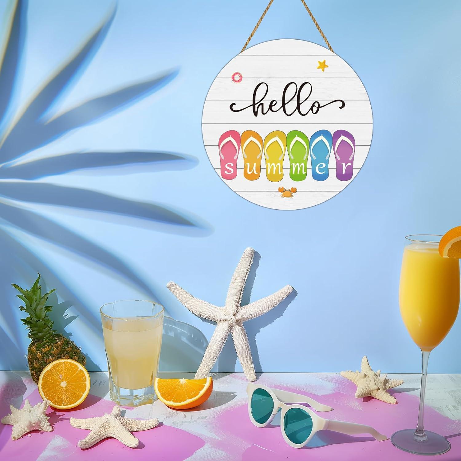 Cartel Colgante de Verano Chanclas 30.48cm - Hola Verano