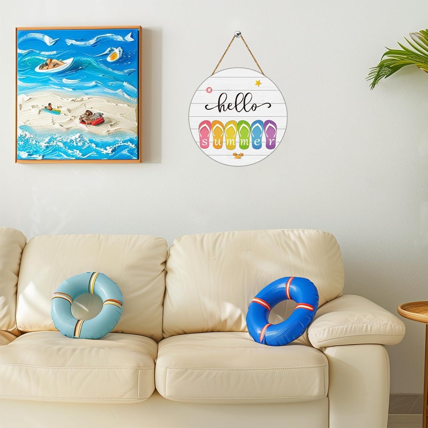 Cartel Colgante de Verano Chanclas 30.48cm - Hola Verano