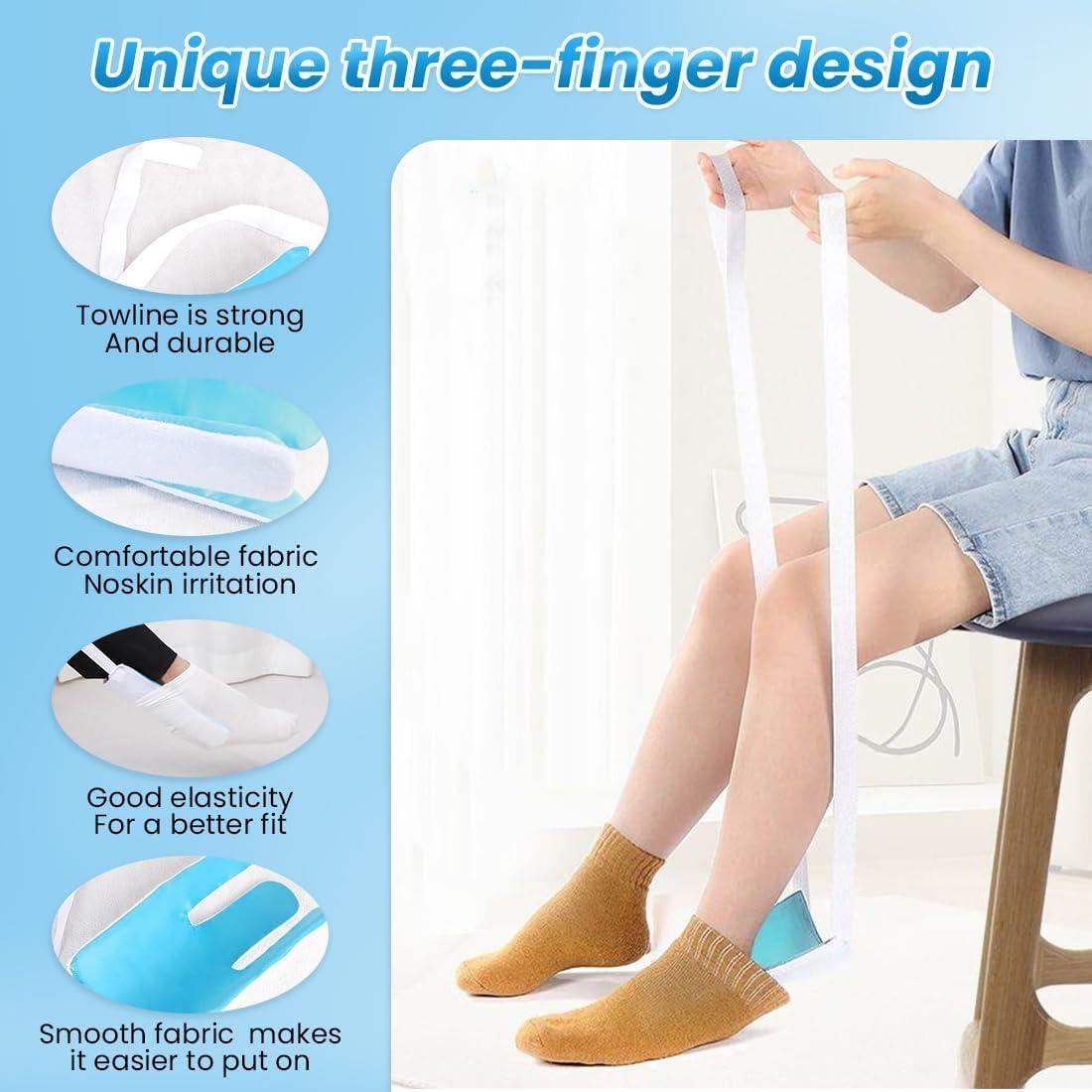 Dispositivo Asistente para Ponerse Calcetines Folklyzo Azul