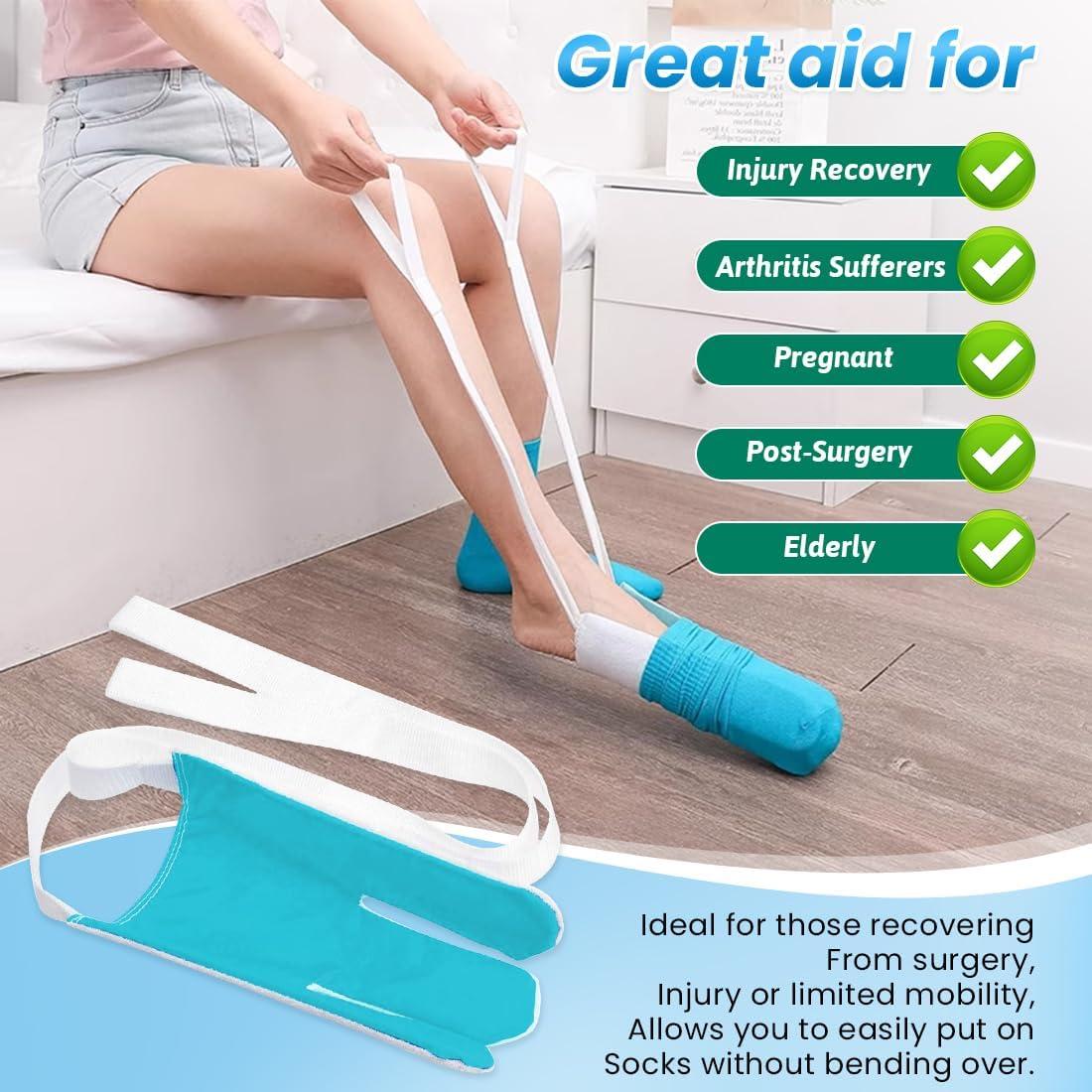 Dispositivo Asistente para Ponerse Calcetines Folklyzo Azul