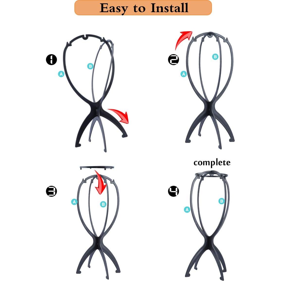 Soporte de Peluca Corto DANSEE - 2 Paquetes, 36 cm