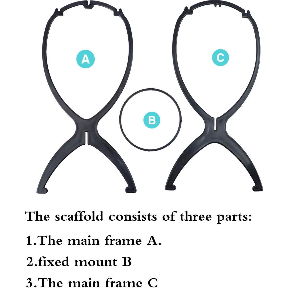 Soporte de Peluca Corto DANSEE - 2 Paquetes, 36 cm