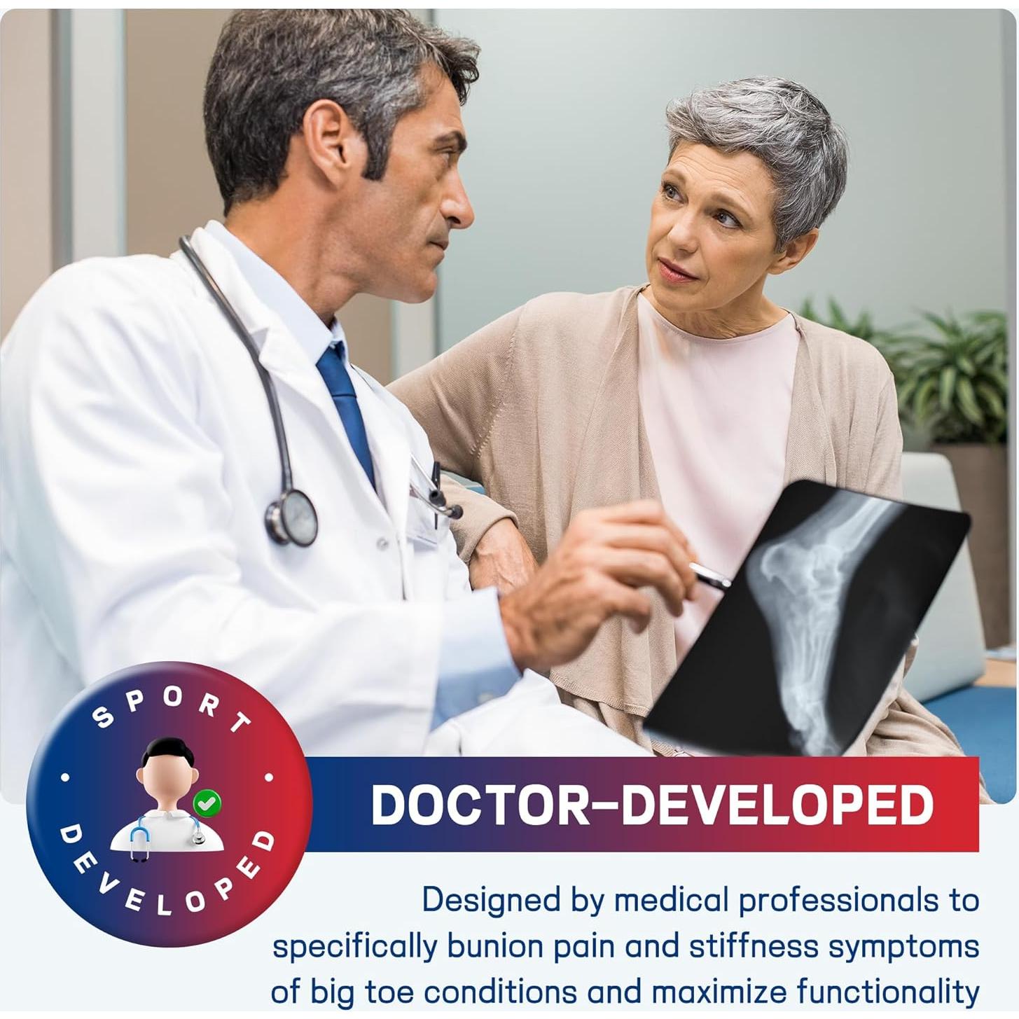 Separadores de Dedos Grandes FULEEAN - Corrector de Juanetes Beige XS