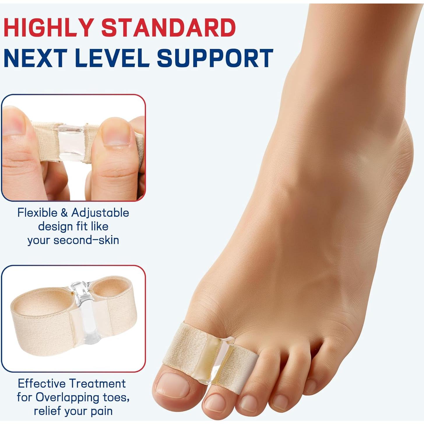 Separadores de Dedos Grandes FULEEAN - Corrector de Juanetes Beige XS