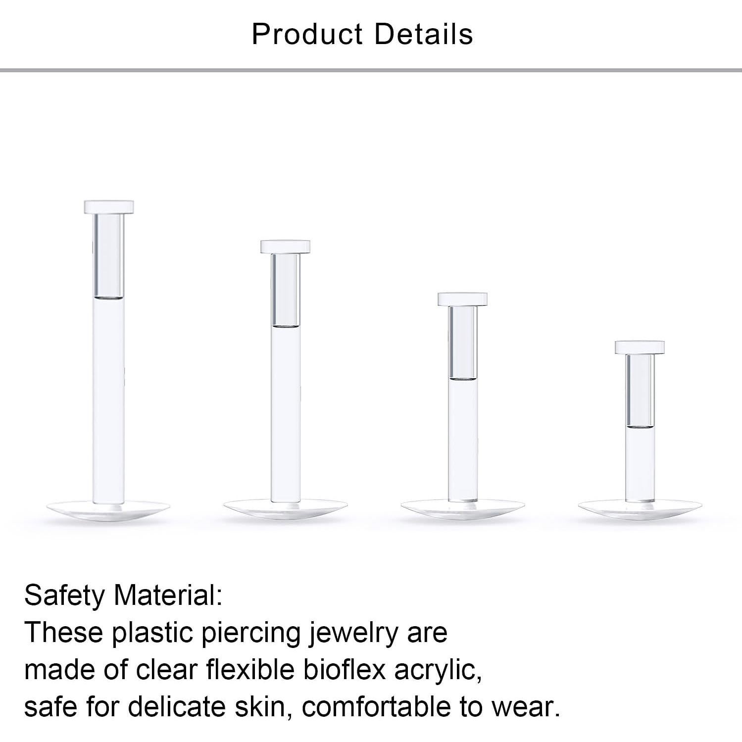 Pendientes Transparentes Lcolyoli 16G 6-12mm Anillos Labret