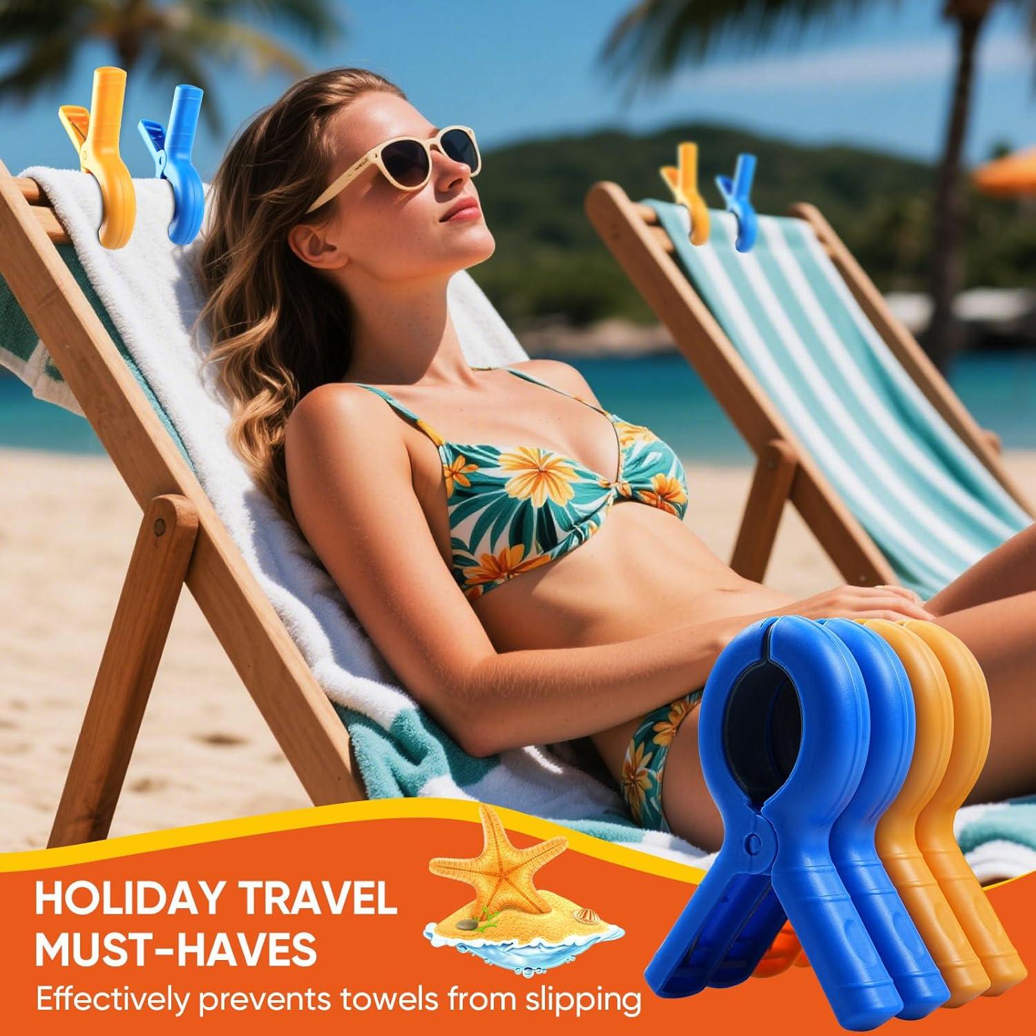 Clips para Toallas de Playa Dapute - Paquete de 8 Unidades