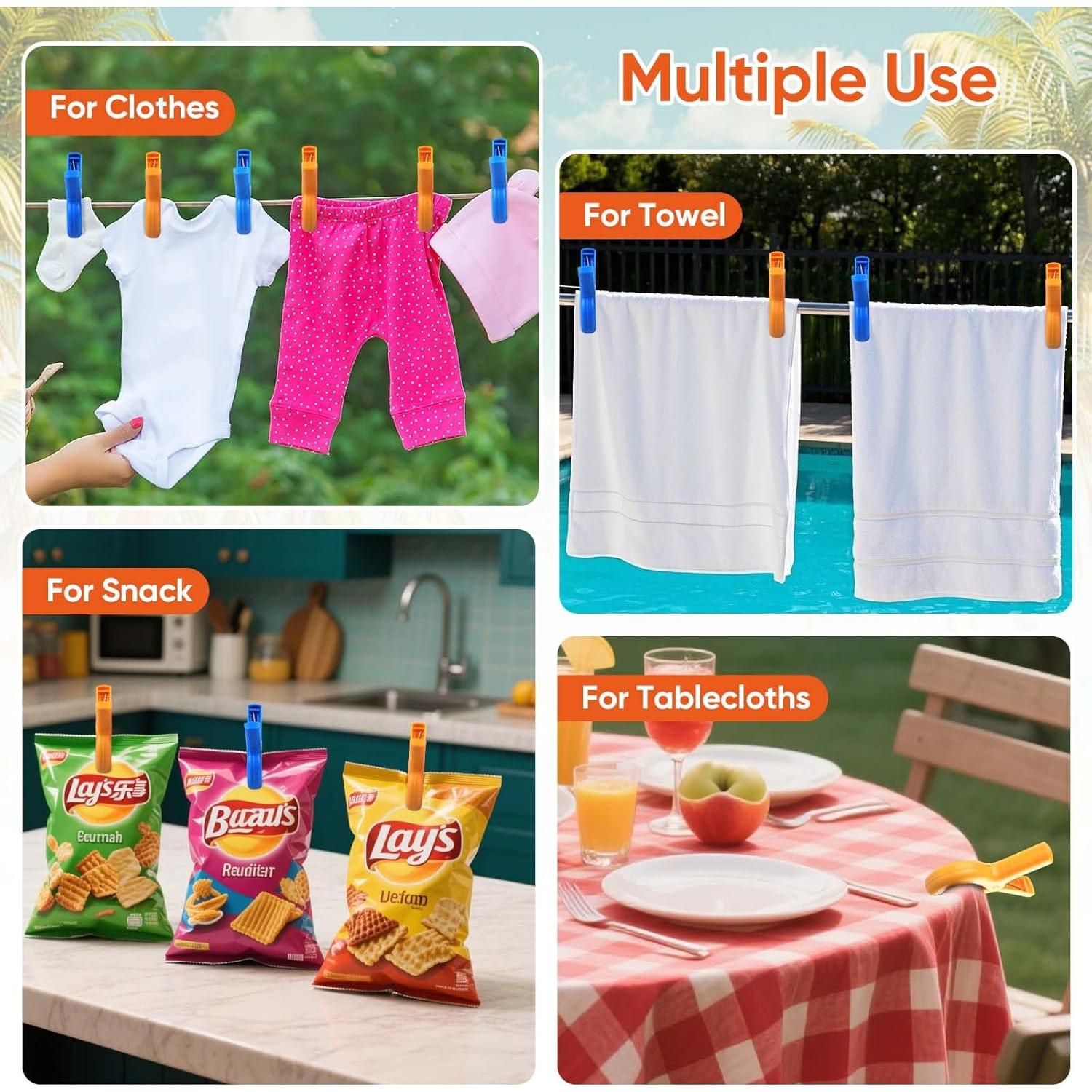 Clips para Toallas de Playa Dapute - Paquete de 8 Unidades