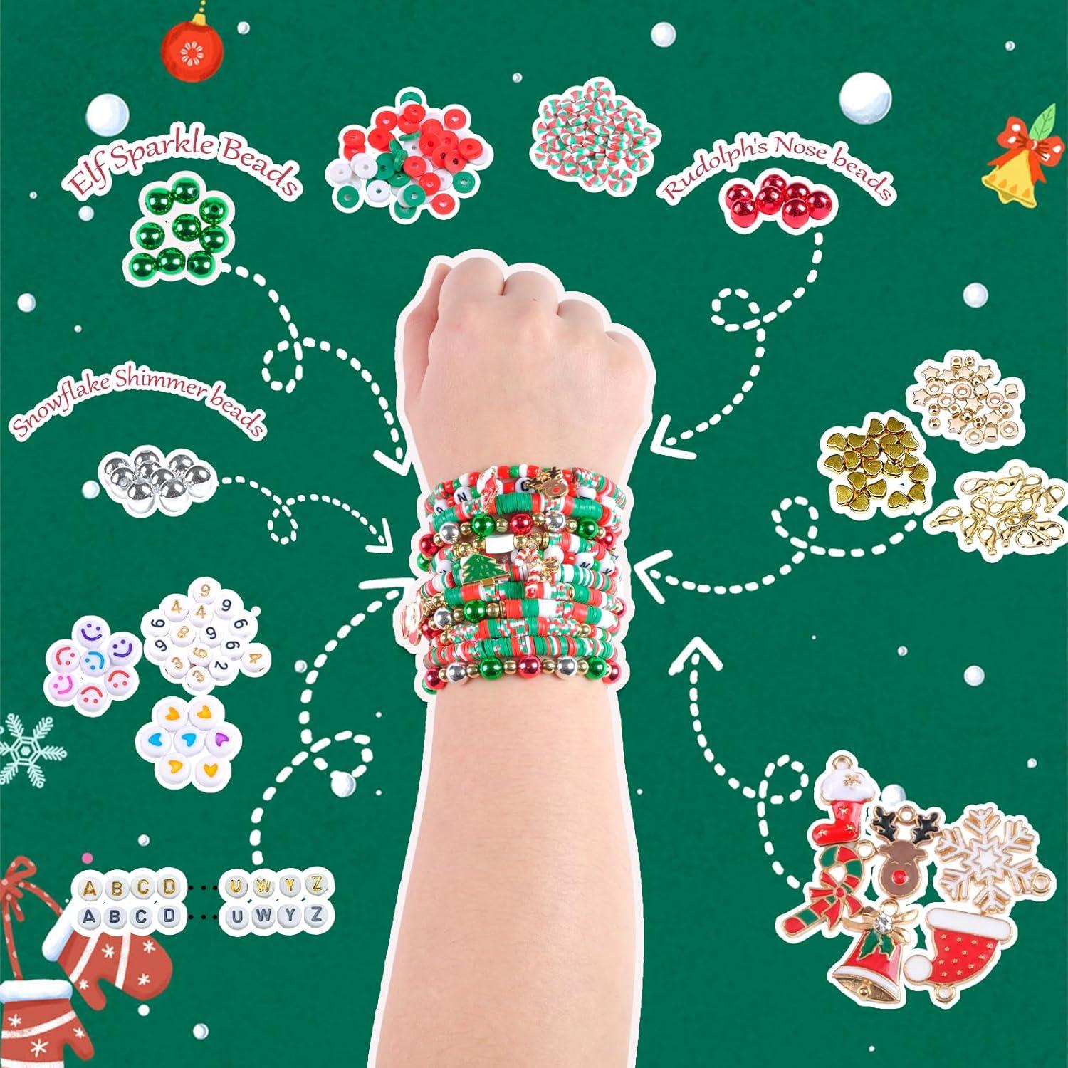 Kit de Pulseras de Amistad Navideñas SJZWSD - 6200 Cuentas de Arcilla