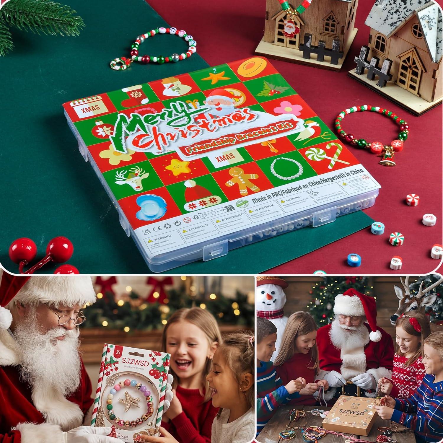 Kit de Pulseras de Amistad Navideñas SJZWSD - 6200 Cuentas de Arcilla