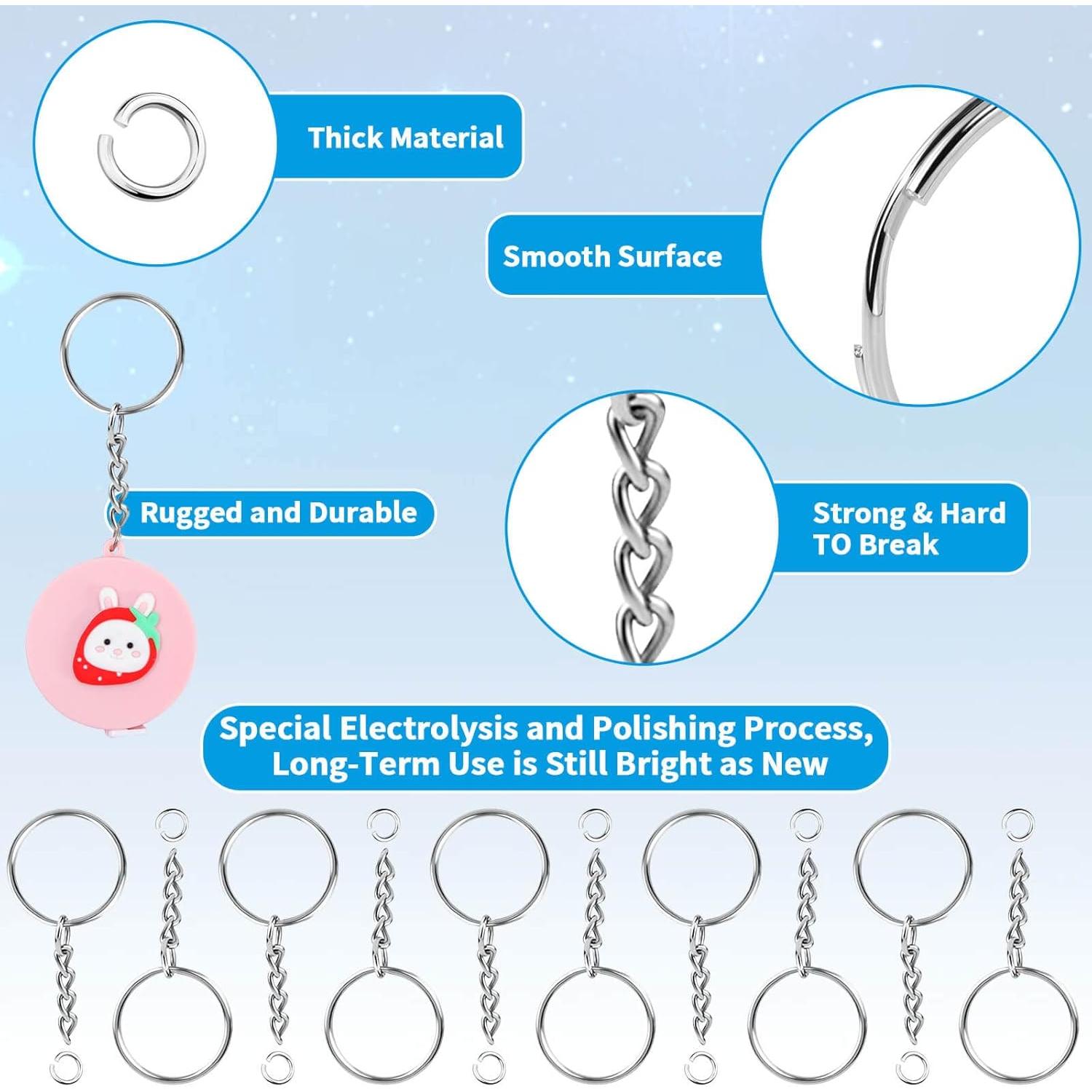 Kit 100 Piezas Anillos de Llavero Paxcoo Metal Plata 25mm