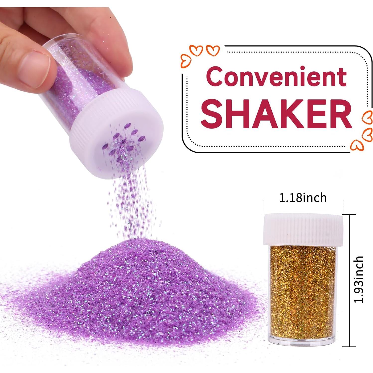 Juego de Brillantina Fina Holográfica Linwulte 20 Colores 300g