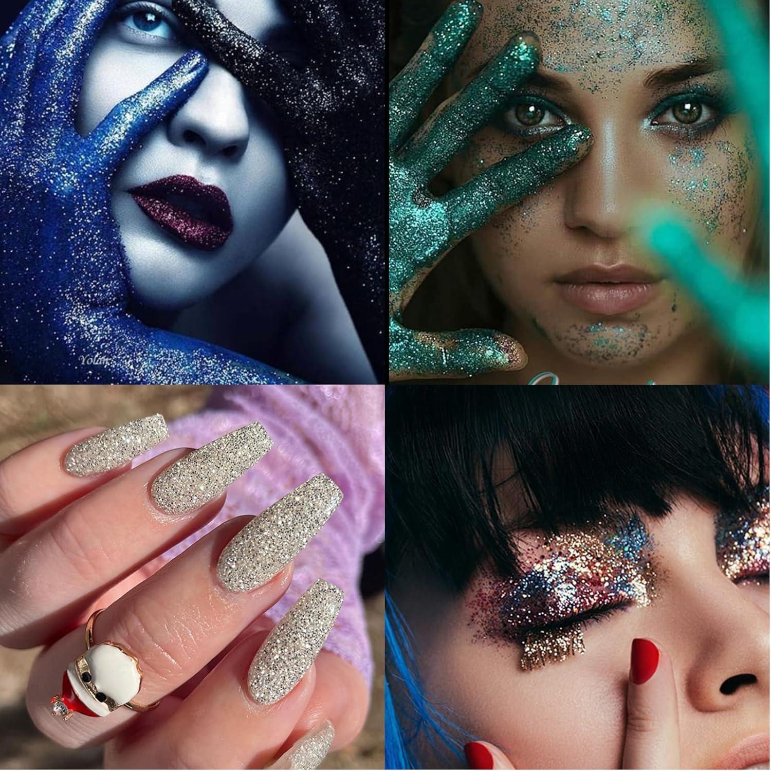 Juego de Brillantina Fina Holográfica Linwulte 20 Colores 300g