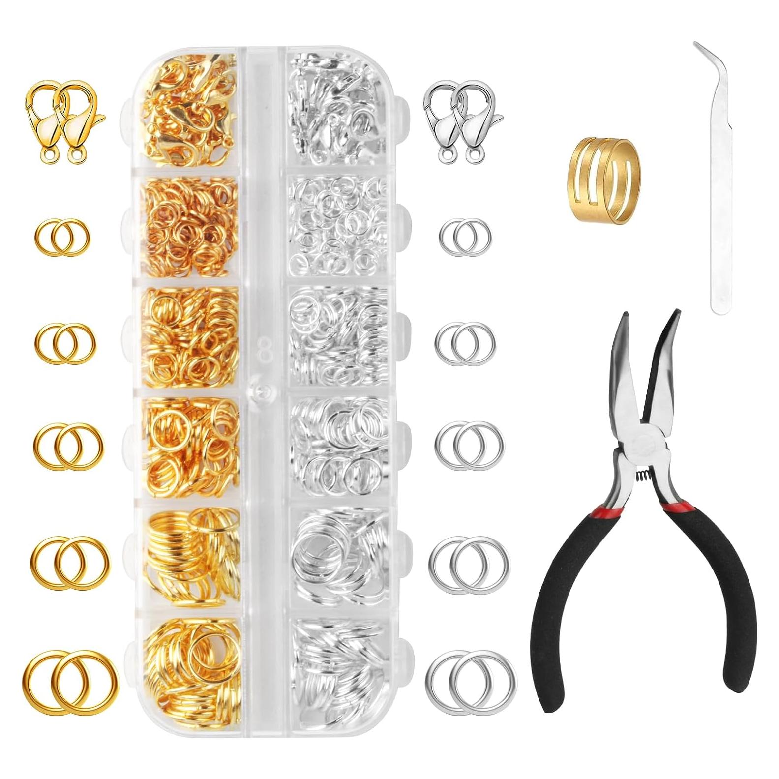 Kit de Joyería MUZHUPGUZ 1440 Pcs Anillas de Salto y Herramientas