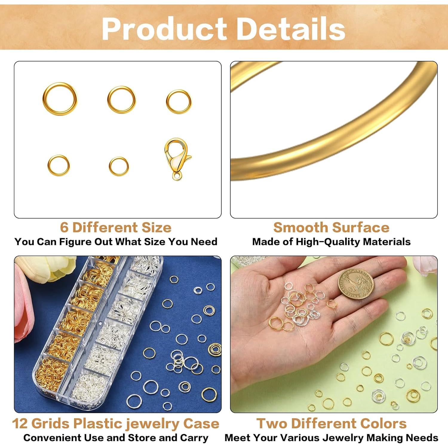 Kit de Joyería MUZHUPGUZ 1440 Pcs Anillas de Salto y Herramientas