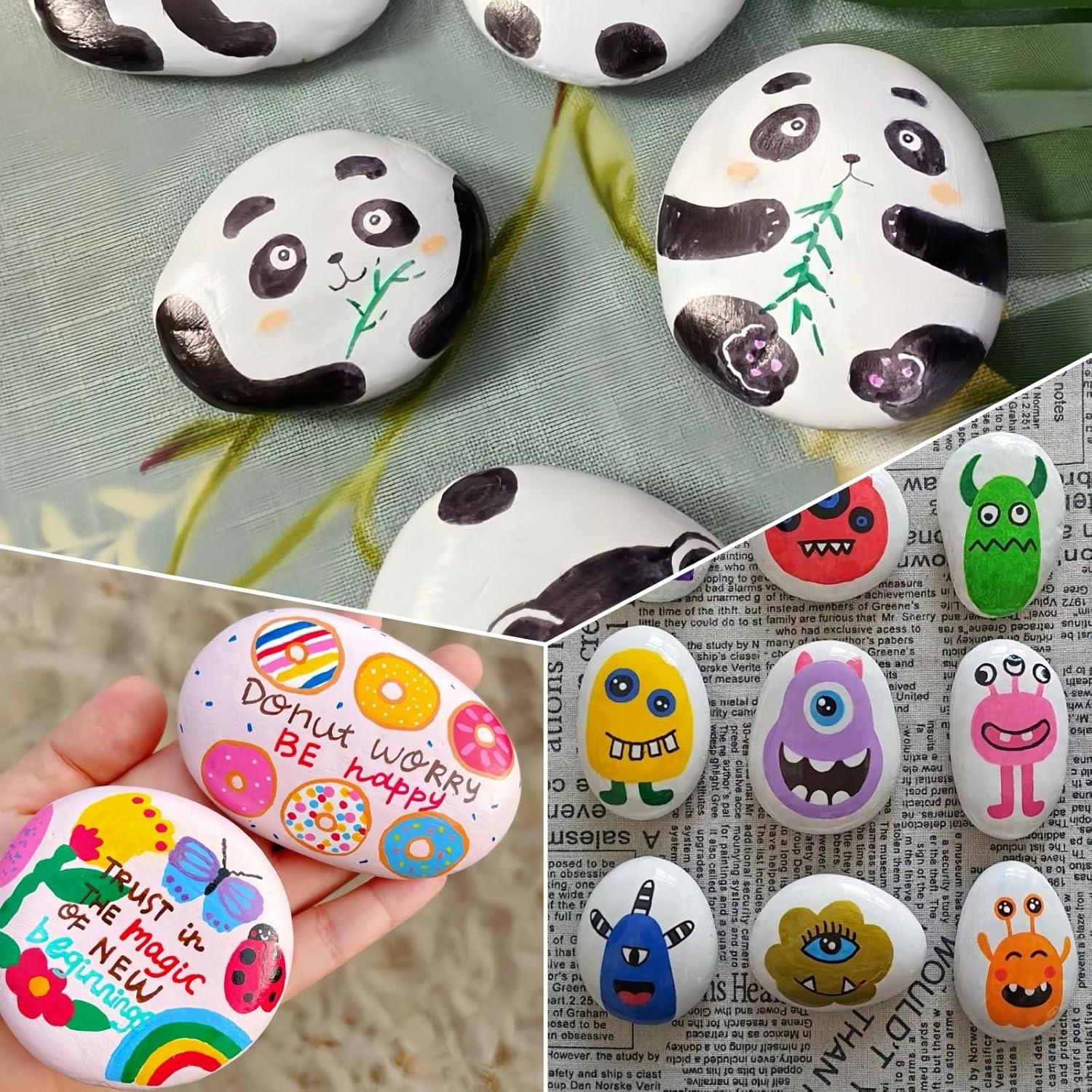 30 Rocas Blancas para Pintar CYLHCM 5-8 cm Manualidades