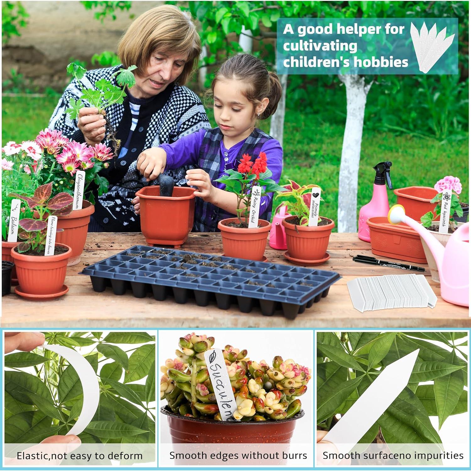 Etiquetas para Plantas TDHDIKE 10 cm 200 Pcs Blancas