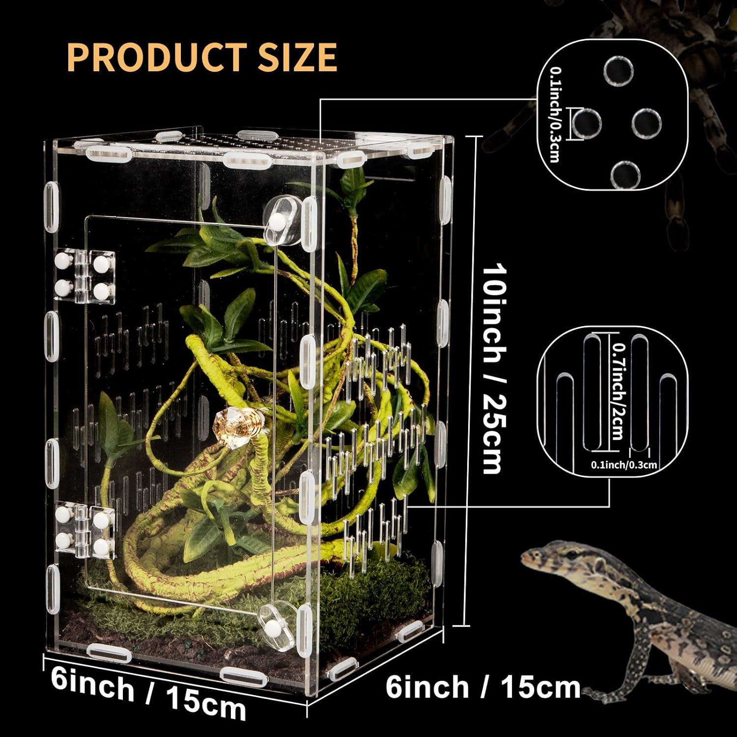 Terrario de Reptiles Orekemo 25.4x15.2x15.2cm Acrílico