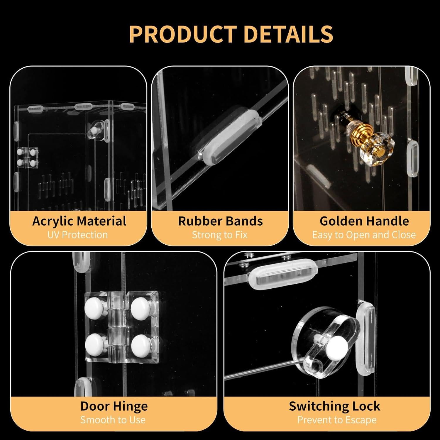 Terrario de Reptiles Orekemo 25.4x15.2x15.2cm Acrílico