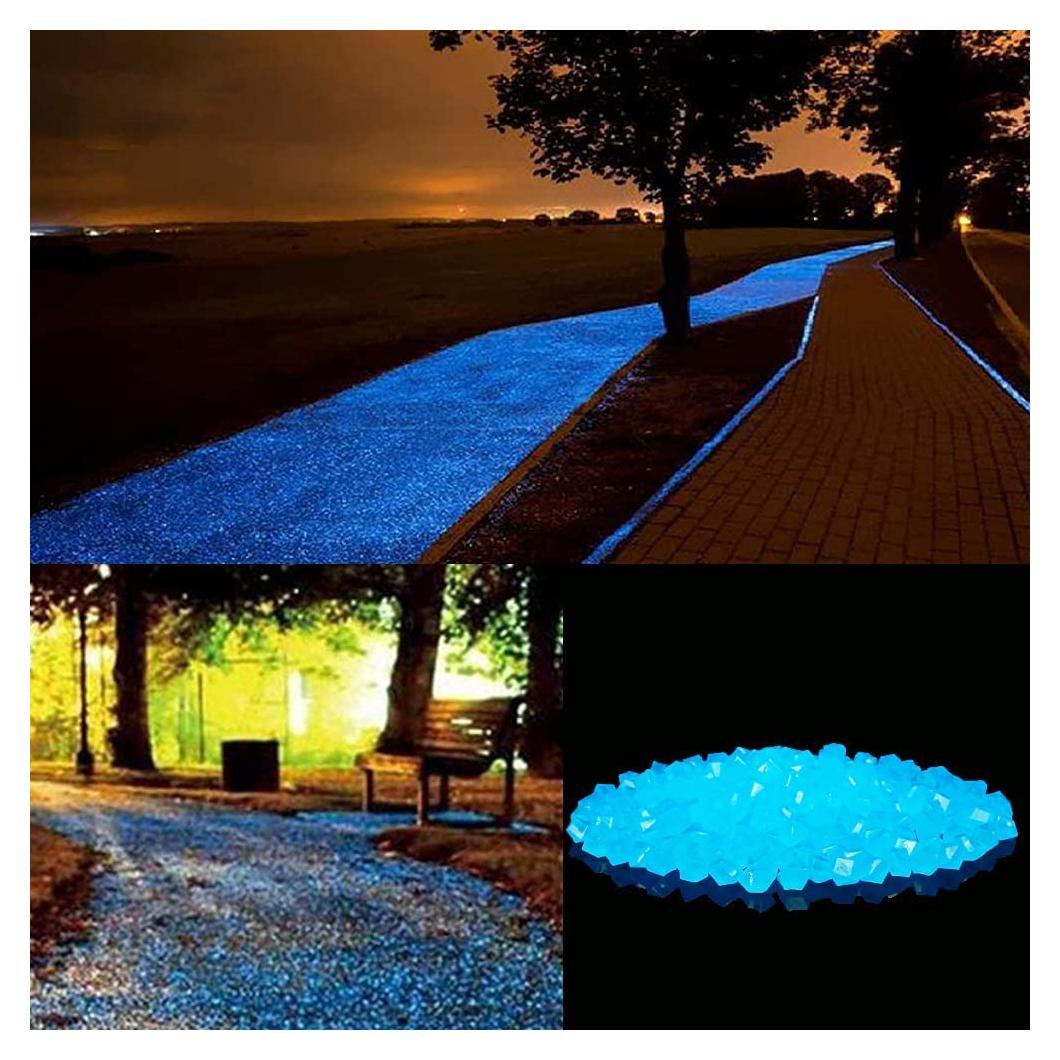 200 Piedras Brillantes Luminiscentes para Jardinería Azul