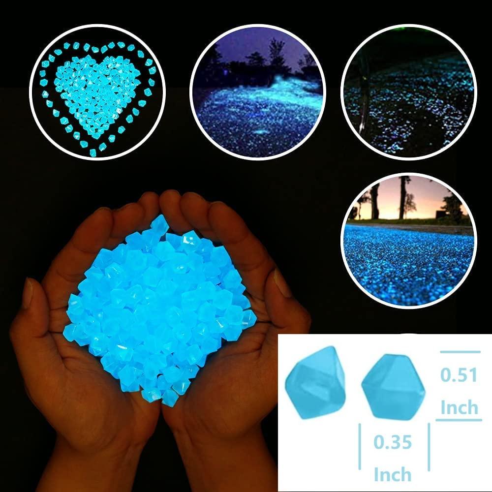 200 Piedras Brillantes Luminiscentes para Jardinería Azul